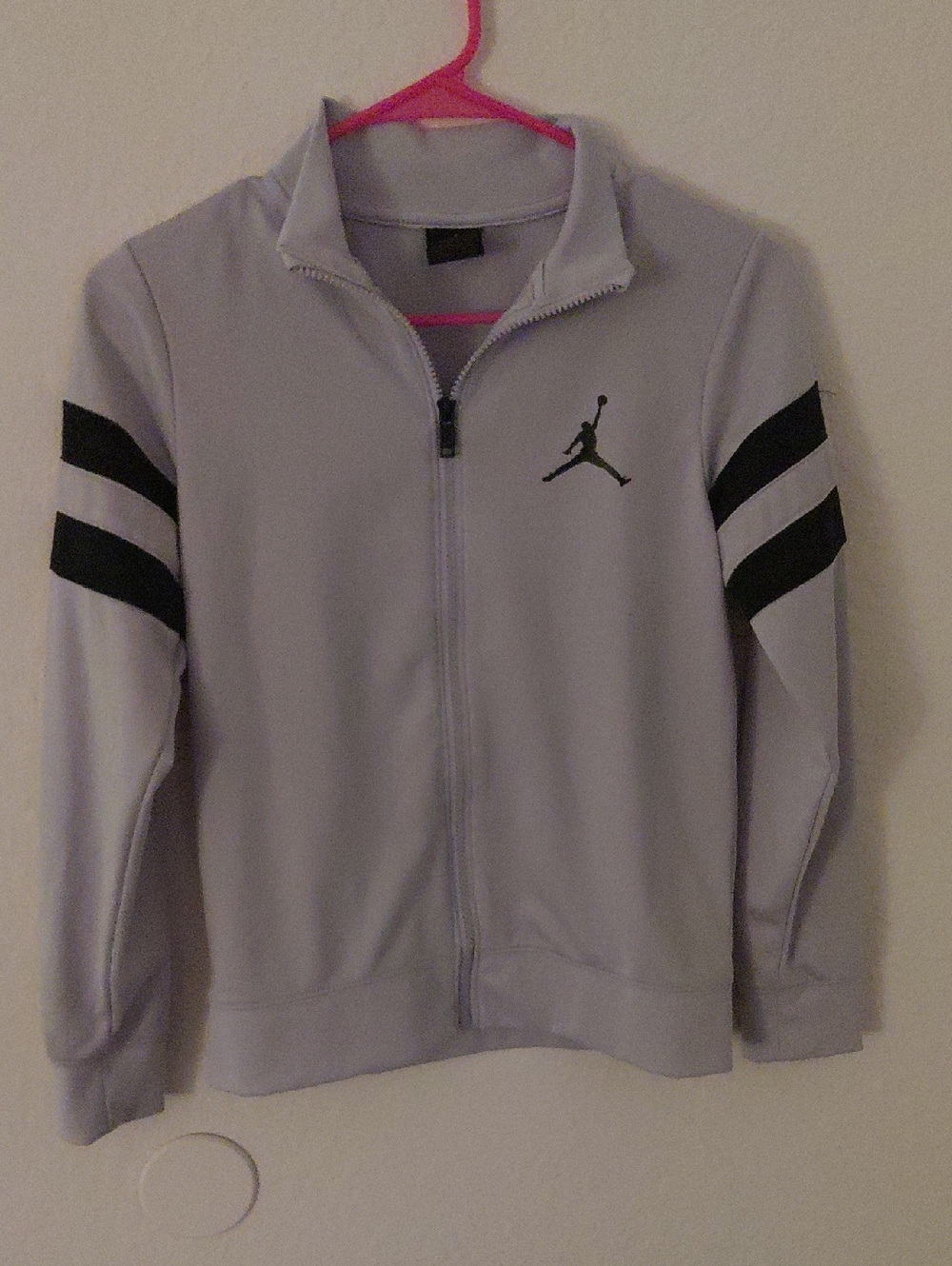 Jordan Light Gray Jacket with Black Stripes